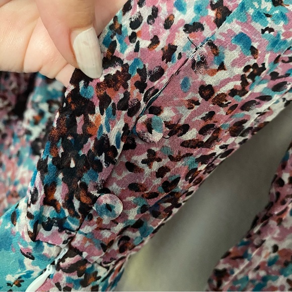 BCBGMAXAZRIA Tahiti Blue Combo Lace Blocked Dress - Picture 6 of 7